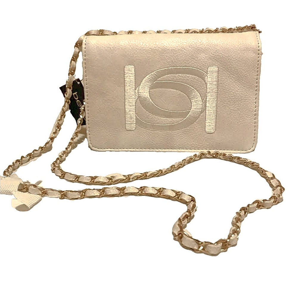 BEBE Faux leather Beige/Gray crossbody bag